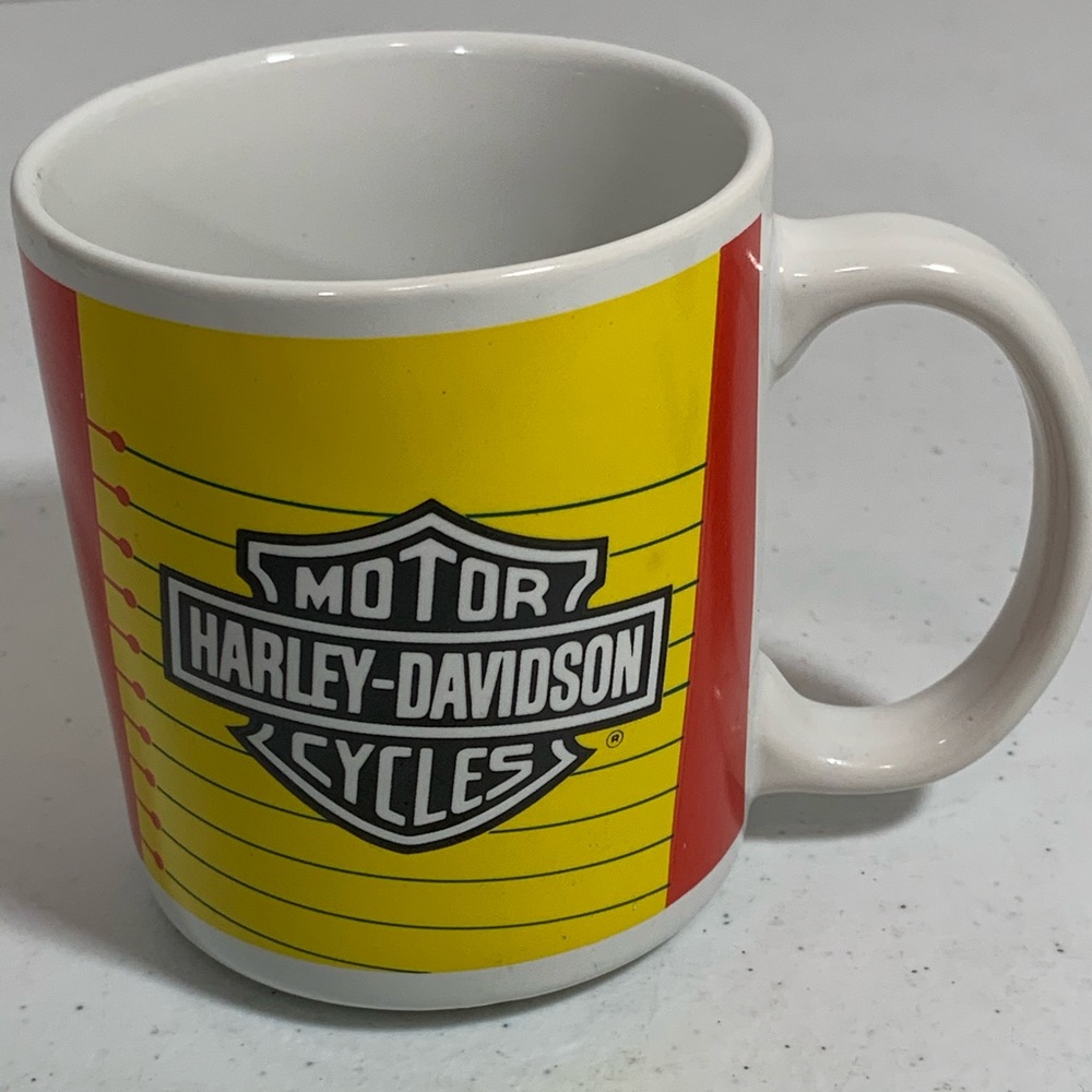 Vtg. 1989 Harley Davidson Coffee Mug Grocery List